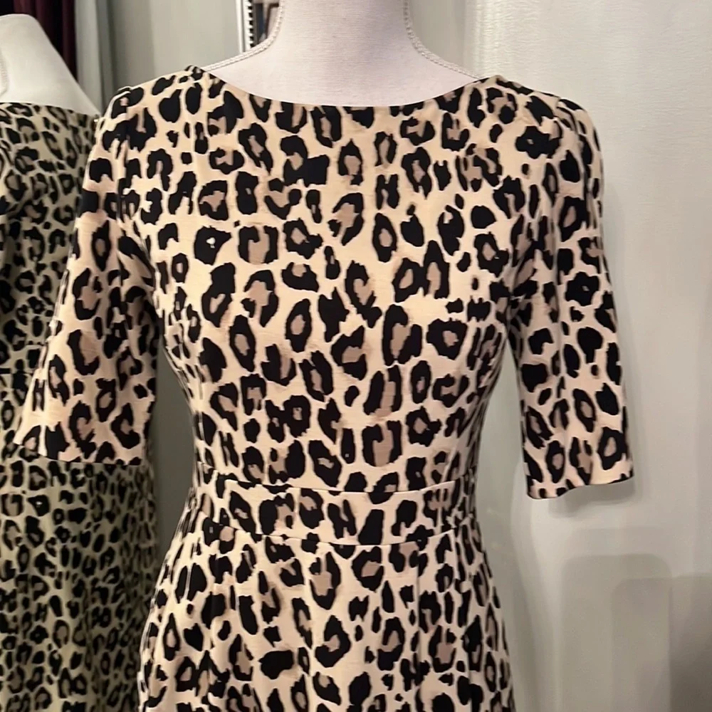 Kate Spade Leopard Print Ponte Dress Size 6